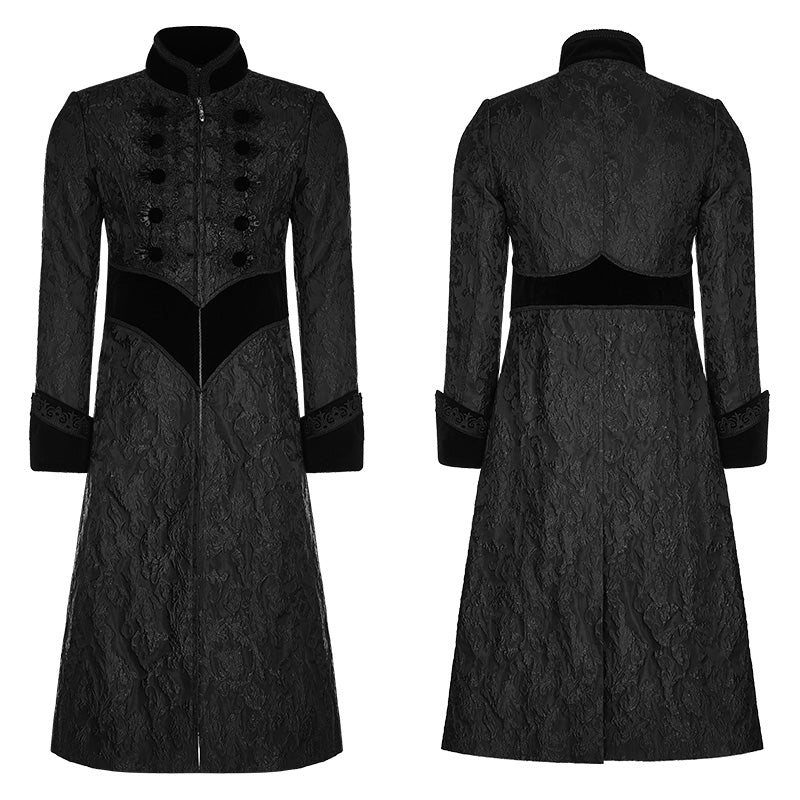 WY-874 Victoria Gorgeous Long Gothic Coat Stereo Jacquard Men Jacket