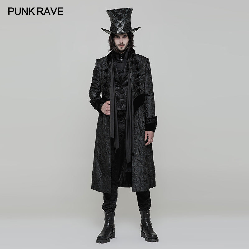 WY-874 Victoria Gorgeous Long Gothic Coat Stereo Jacquard Men Jacket