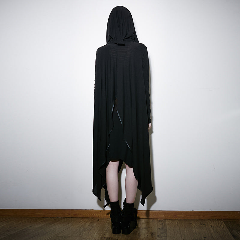 PY-134 Lovely Witch Gown Irregular Gothic Trench Coat With Hood