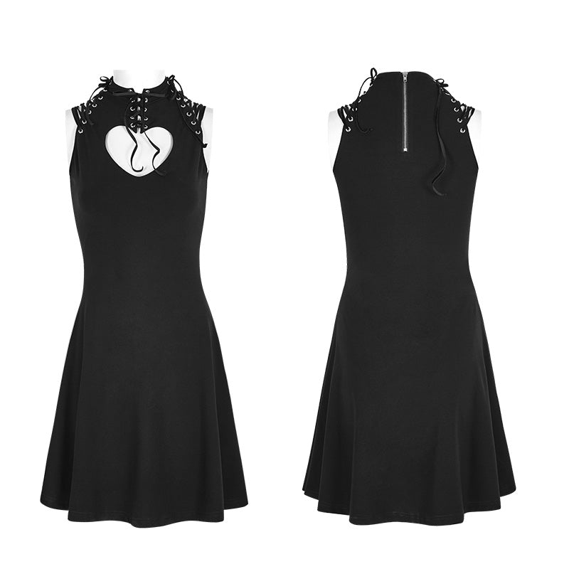 OPQ-249 Sweet Hollow Out Heart Shape Slimming Gothic Dress With Strap Design