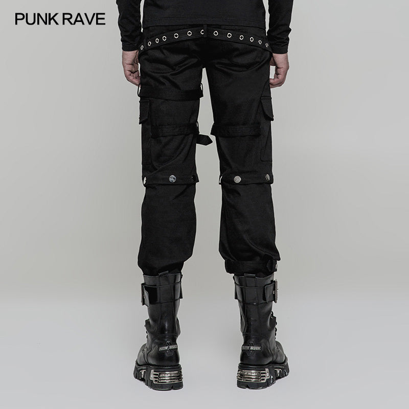 WK-314 Handsome Loose Punk Pants Detachable Uniform Trousers For Men