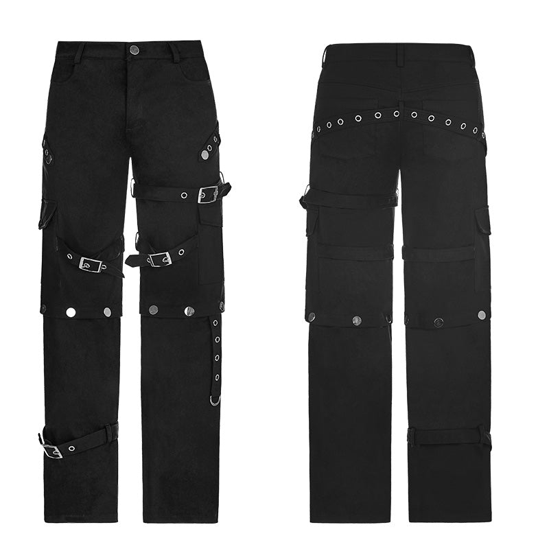 WK-314 Handsome Loose Punk Pants Detachable Uniform Trousers For Men