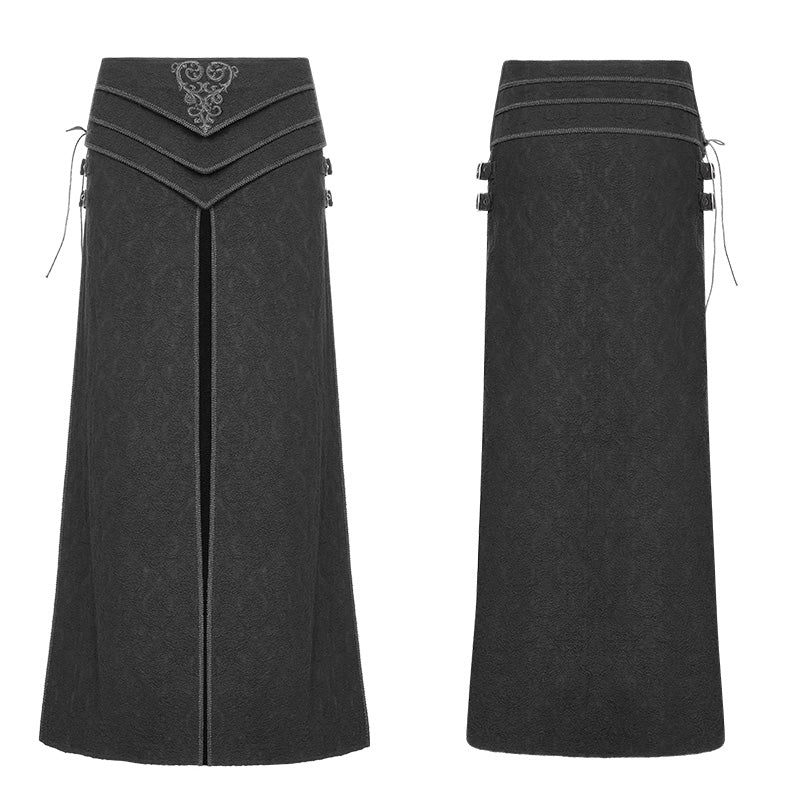 WQ-371 Retro Jacquard Embroidery Mens Gothic Skirt