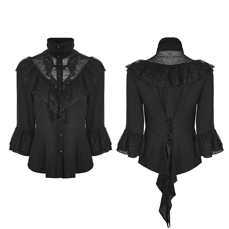 WY-830 Gothic Phoenix Tail Three-Quarter Sleeves Shirt For Women