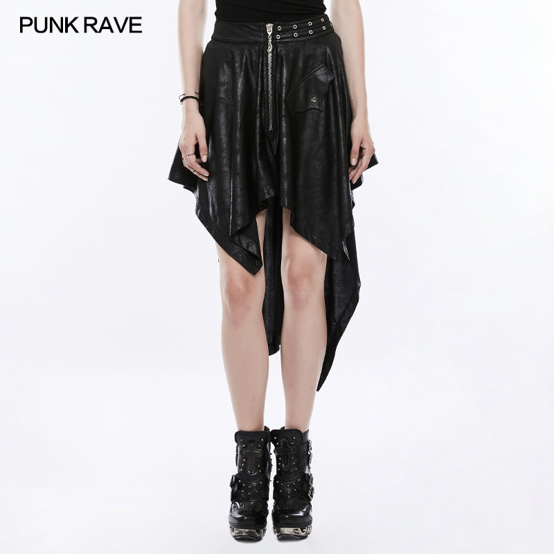 WQ-351 Asymmetric Layering Knitted Punk Skirt For Women