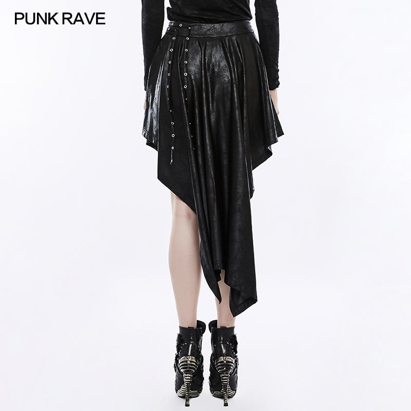 WQ-351 Asymmetric Layering Knitted Punk Skirt For Women