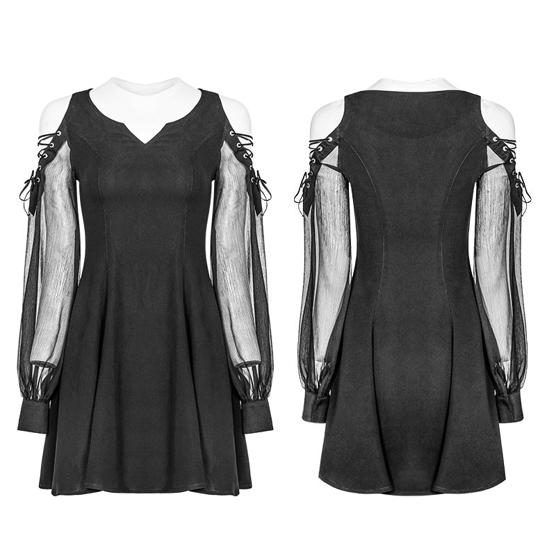 OPQ-365 Strapless Chiffon Yarn V-collar Punk Dress For Women