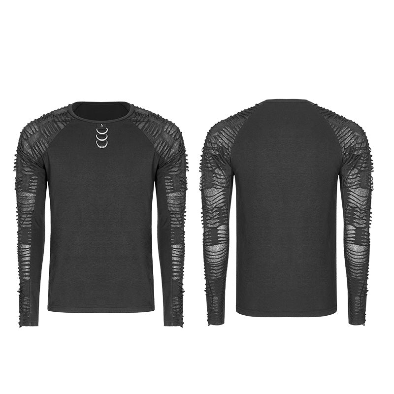 WT-524 Mens Raglan Sleeve Knit Punk T-shirt