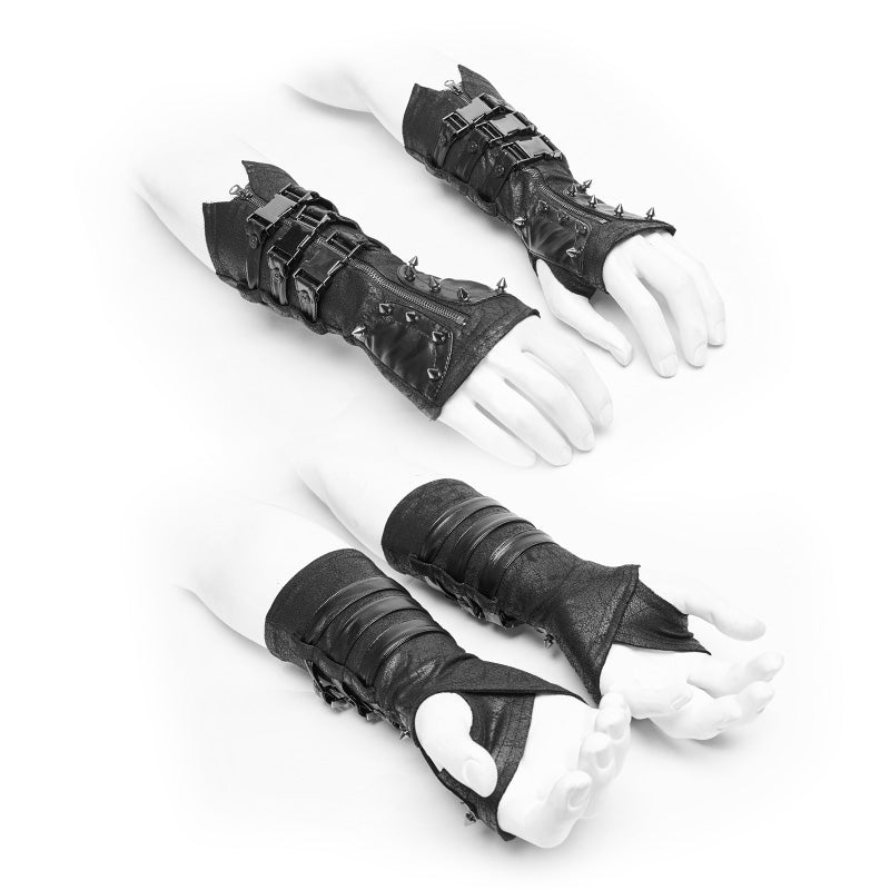 WS-278 Men And Women Diablo Assassin Punk Rivet Leather Buckles Gloves Arm Warmers