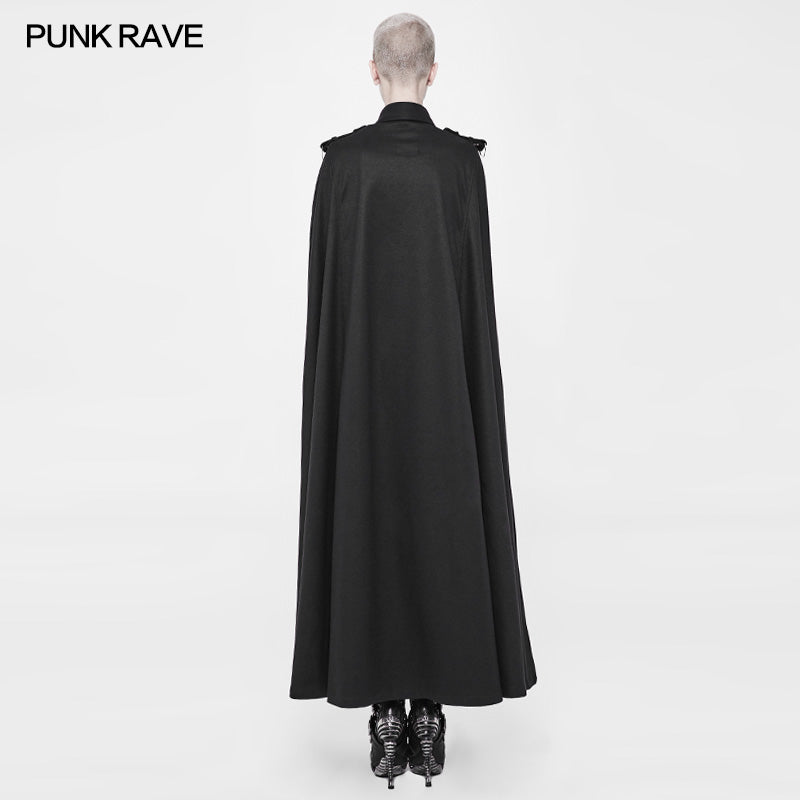 WY-885 Punk Long Military Uniform Woolen Cloak Coat For Women