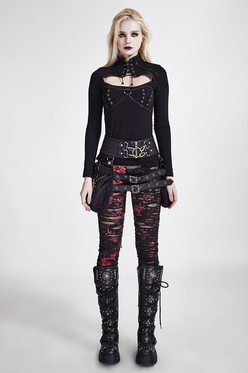 Hot Sale K-099 Broken Mesh For Women Gothic Pants/leggings