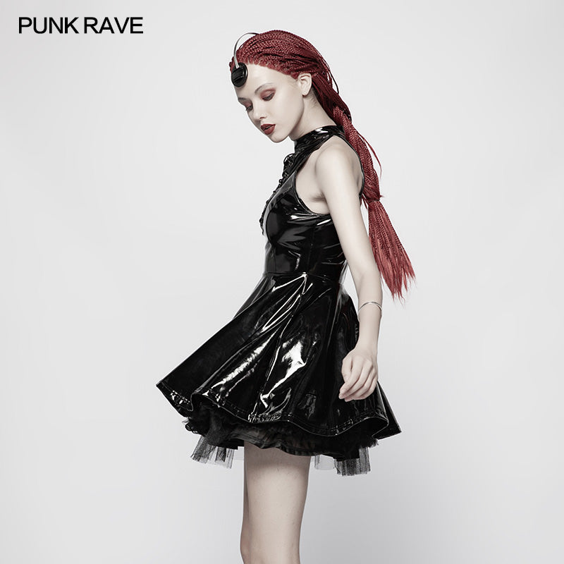 WQ-374 Sexy Punk Midnight Seduction Sleeveless Miniskirt