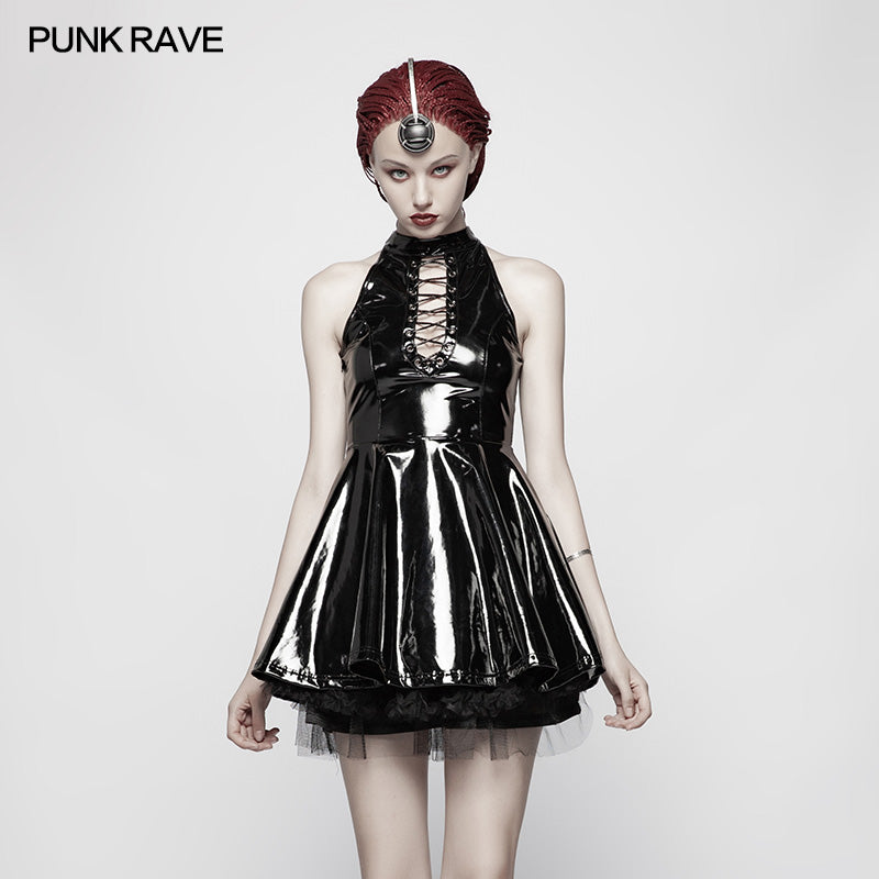 WQ-374 Sexy Punk Midnight Seduction Sleeveless Miniskirt