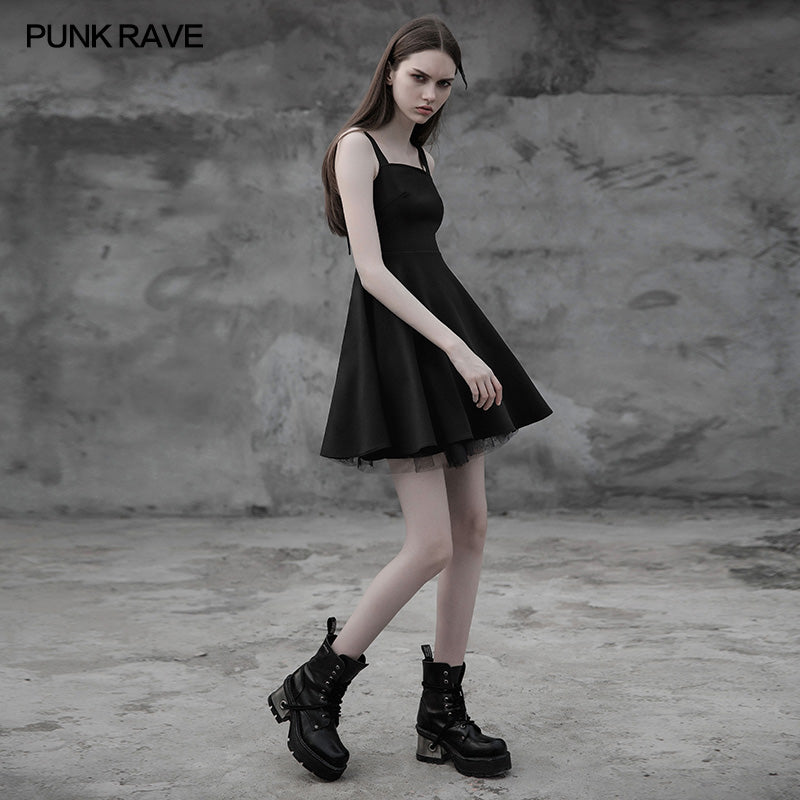 OPQ-312 Punk Tie Rope Thick Chiffon Design Dress