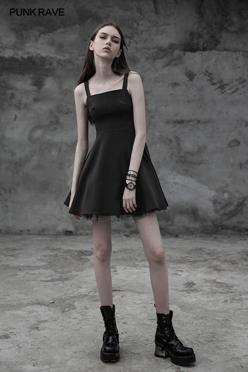 OPQ-312 Punk Tie Rope Thick Chiffon Design Dress