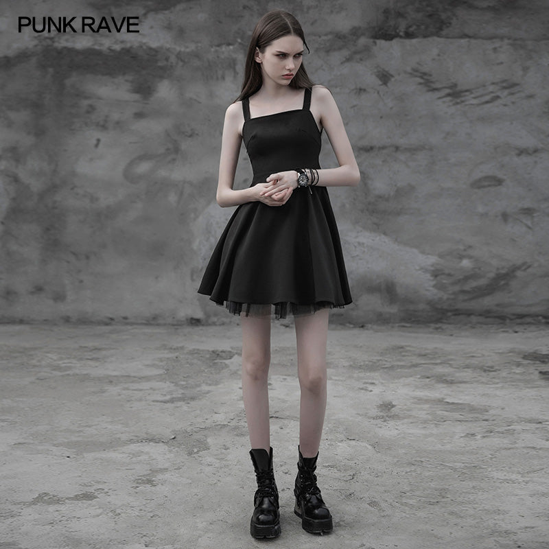 OPQ-312 Punk Tie Rope Thick Chiffon Design Dress