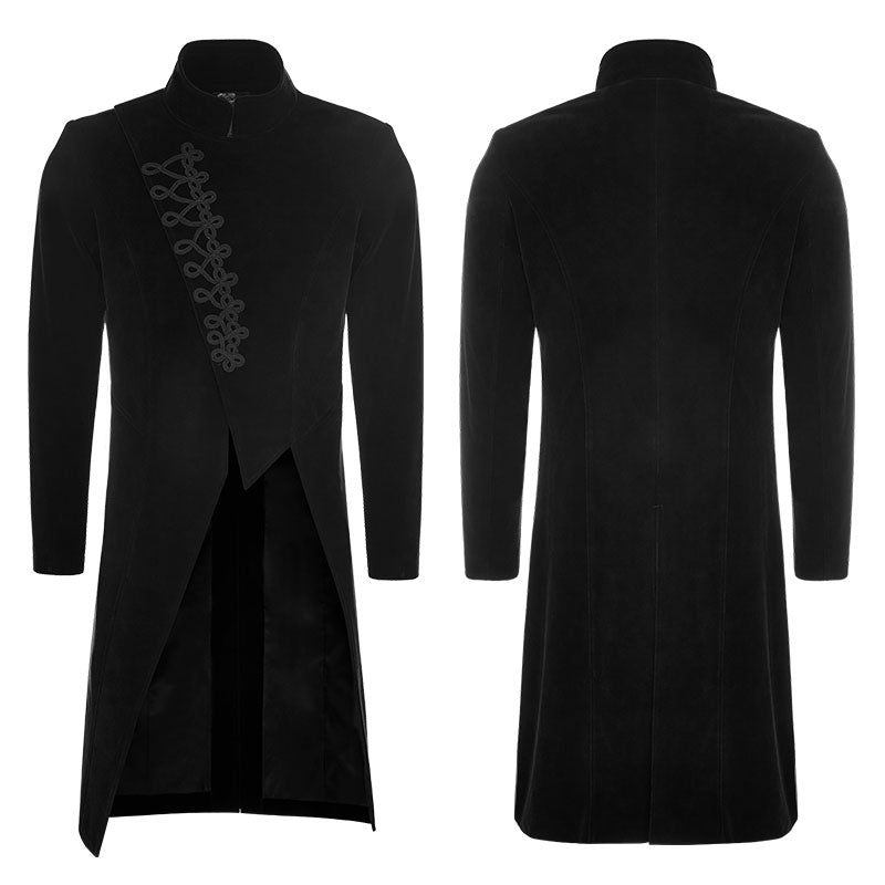 OY-867 Gothic Mens Simple Long Sleeve Three-quarter Coat