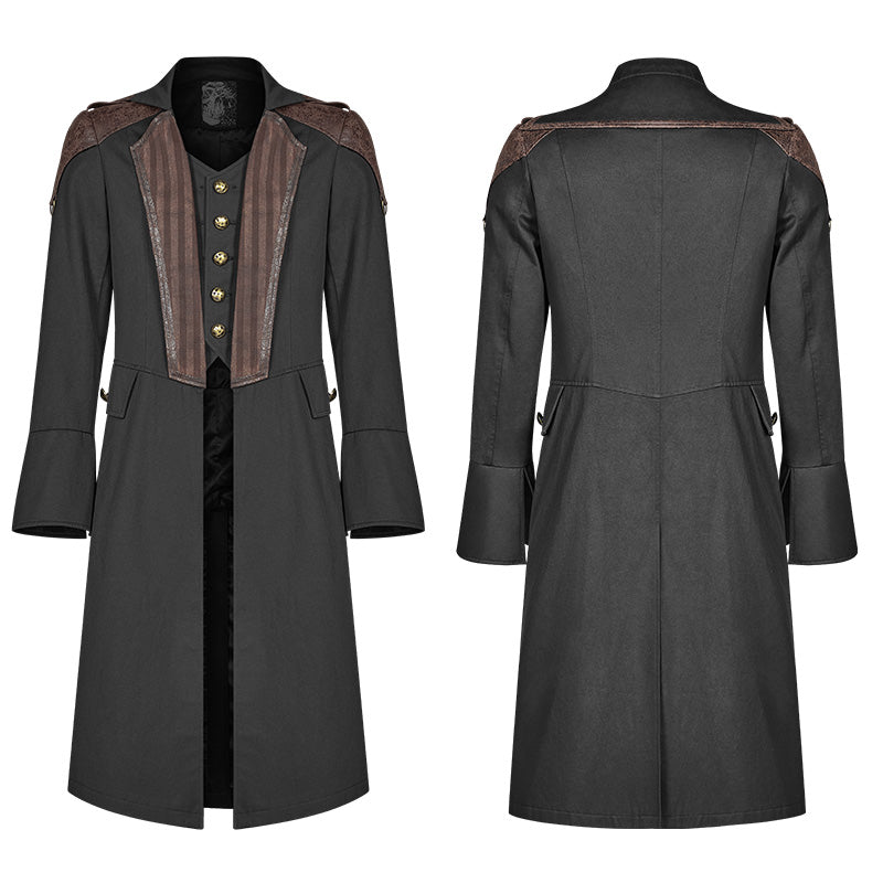 WY-997 Steampunk Mens Mid-length Coat