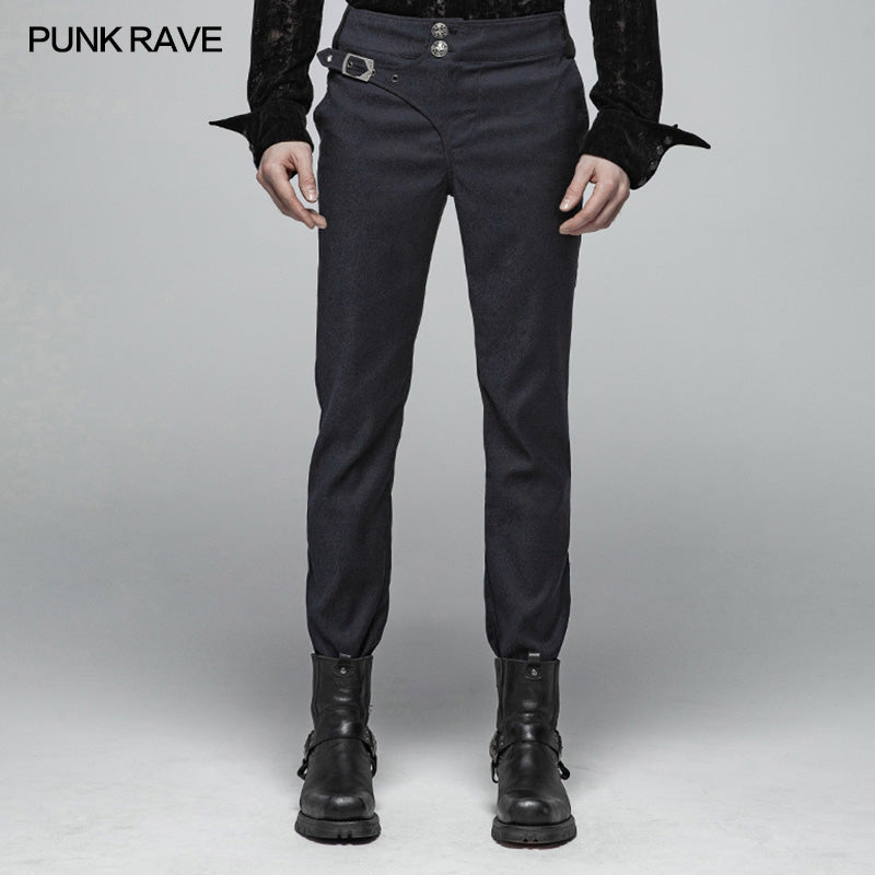 WK-358 Gentleman Punk Simple Trousers