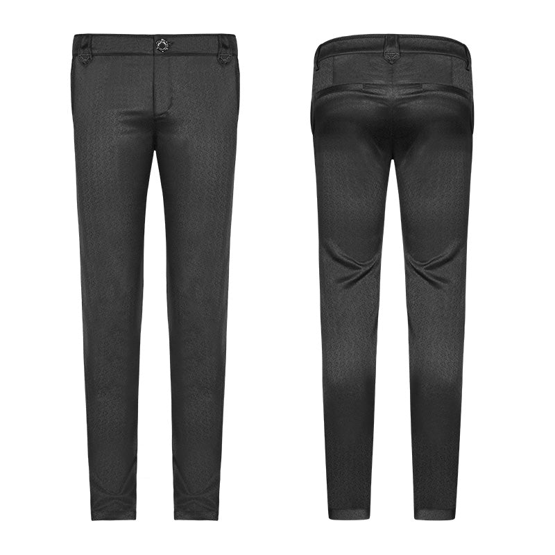 OK-363 Gothic Mens Dark-textured Simple Non-stretchy Trousers