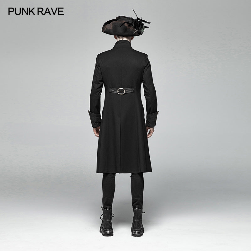 WY-1000 Steampunk Stand-up Collar Mid-length Coat