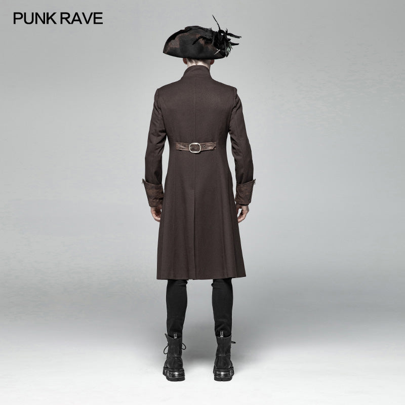 WY-1000 Steampunk Stand-up Collar Mid-length Coat