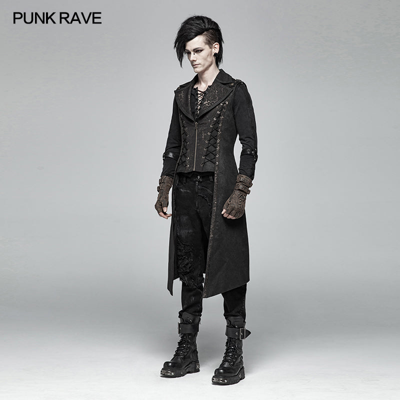 WY-1016 Steampunk The Rope Long Zipper Vest