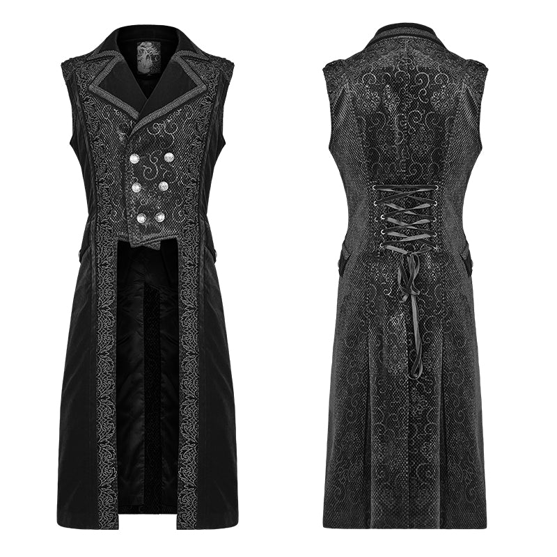 WY-1015 Victoria Gorgeous Dark-textured Gothic Long Vest