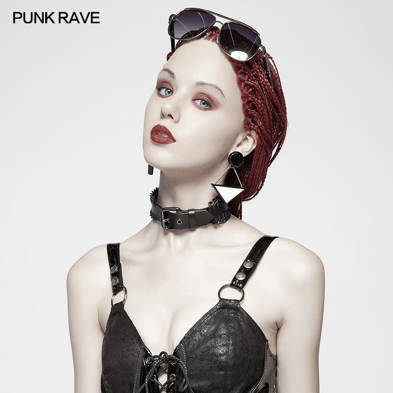 WS-297 Punk PU -studded Chain Choker