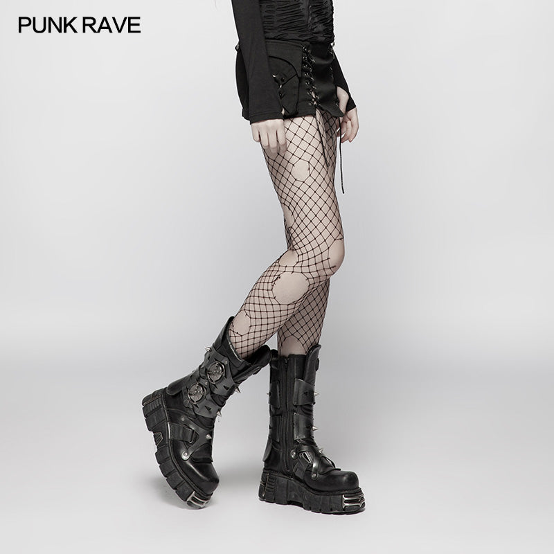 WQ-400 Steampunk Asymmetric Lace-up Skirt