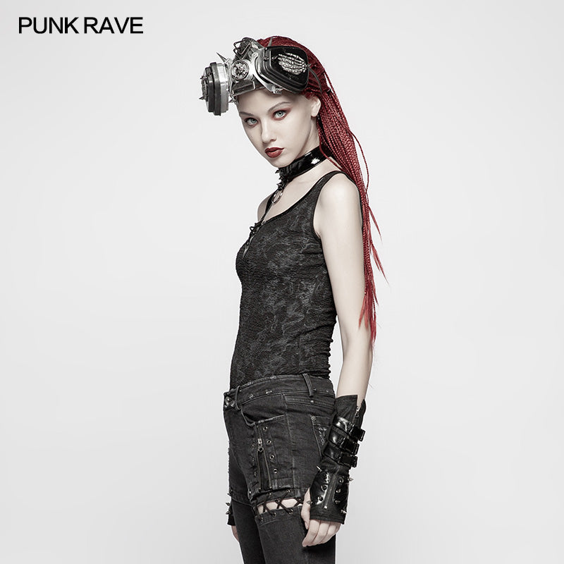 WT-539 Punk Collar Cover Sleeveless Vest