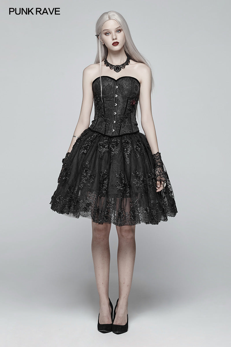 WLQ-088 Gorgeous Lolita Lace Tutu Half Skirt