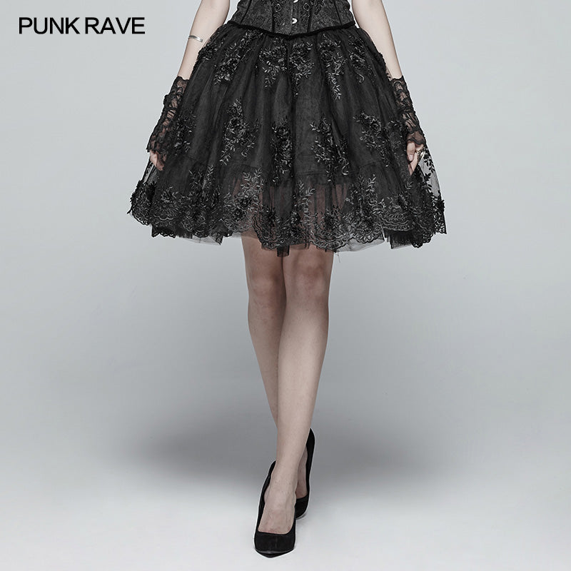 WLQ-088 Gorgeous Lolita Lace Tutu Half Skirt