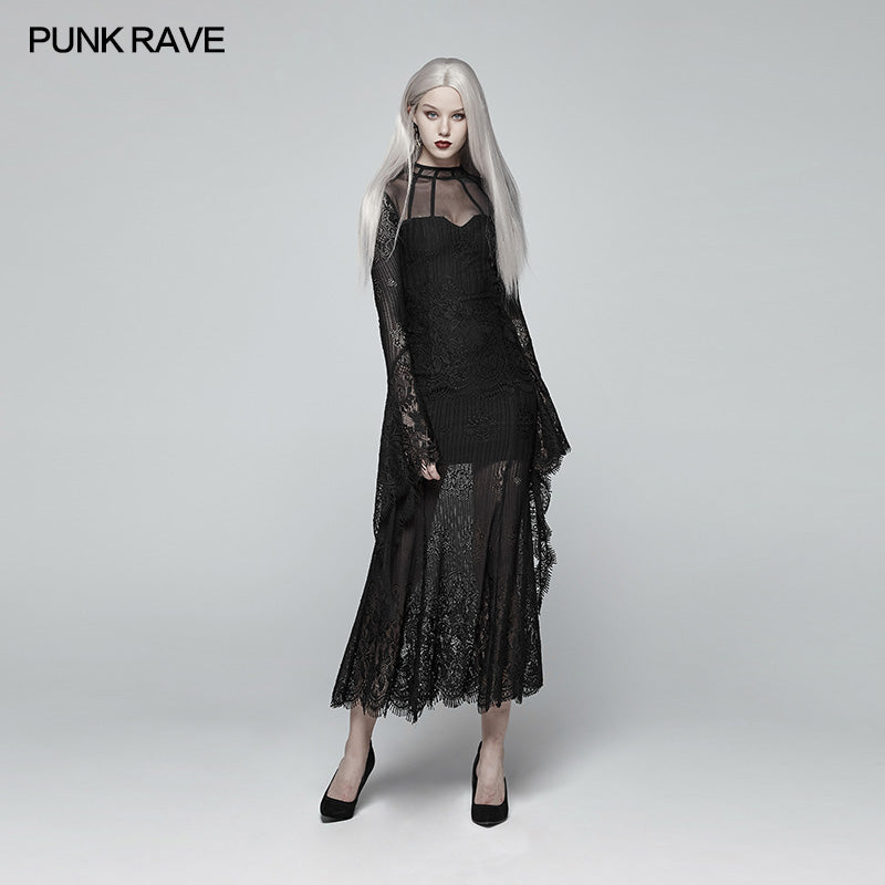 WQ-382 Gothic Daily Wear Long Sleeves Lace Dress