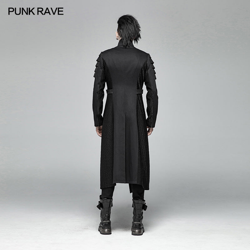 WY-999 Men Dark Punk Armor Jacket Long Handsome Coat