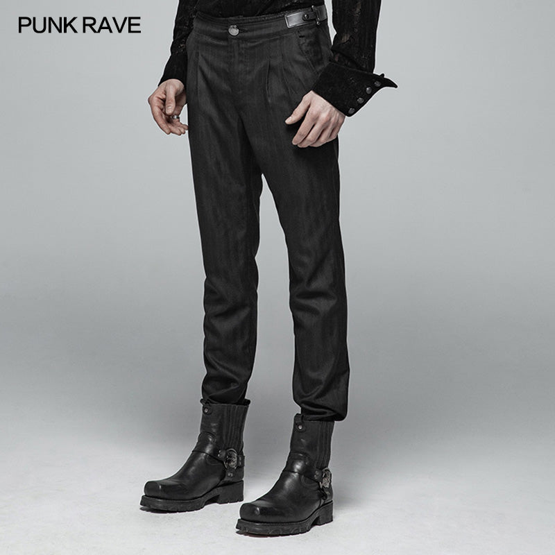 OK-362 Men Simple Daily Wear Gothic Trousers