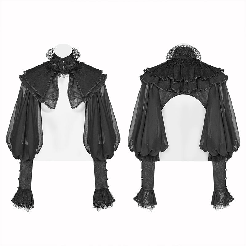 WLY-090 Lolita Big Puff Sleeve Stand Collar Long Sleeve Blouse