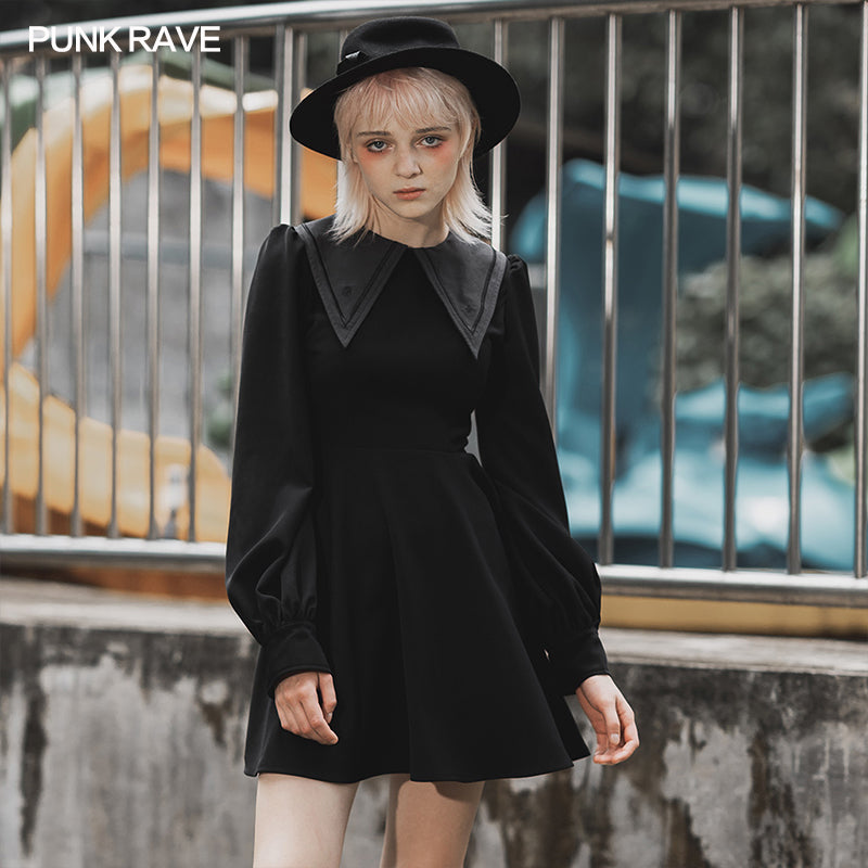 OPQ-672LQF black Nun style abstinence dress