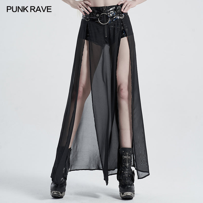 WQ-494 Punk fake two-pieces half skirt