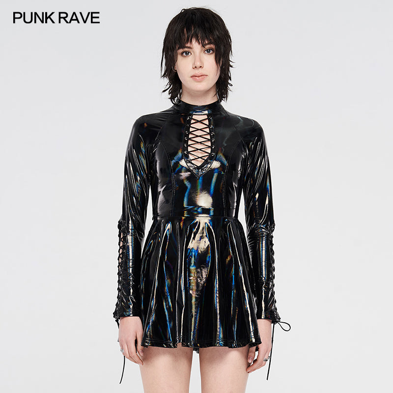 WQ-481LQF Punk Glitzy Sexy Short Dress