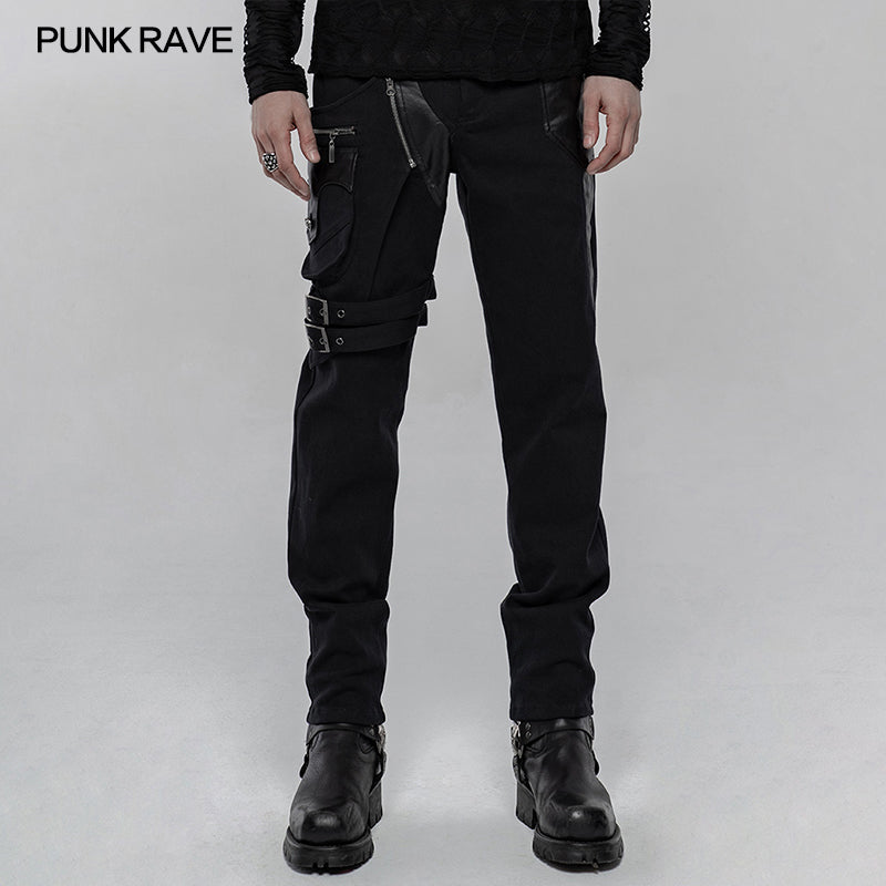 WK-433XCM Punk Personality Elastic Trousers