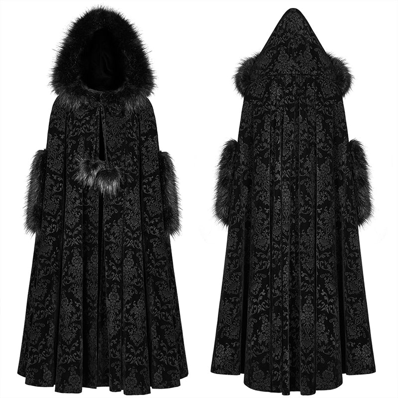 WY-1038 Gothic Winter Gorgeous Hooded Cloak For Women