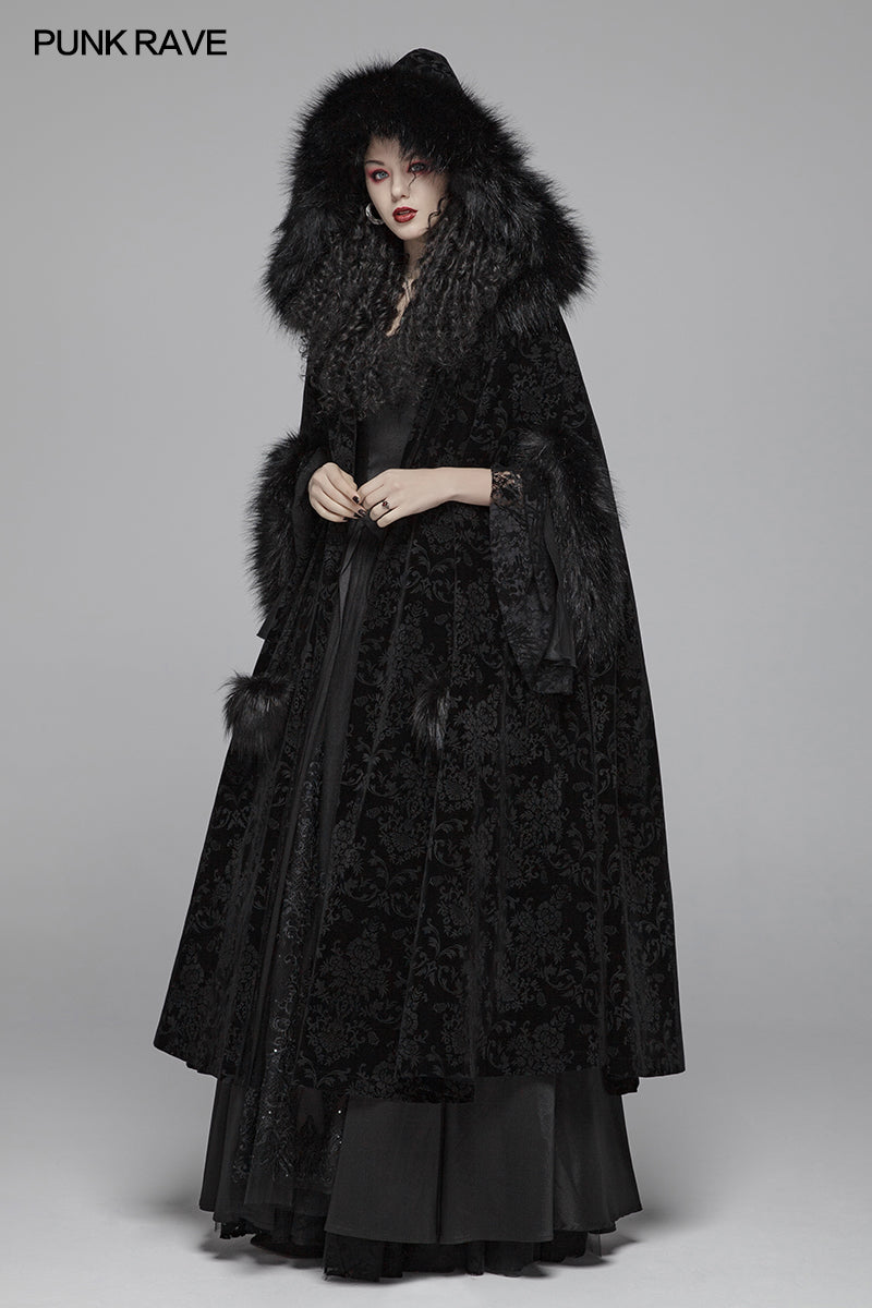 WY-1038 Gothic Winter Gorgeous Hooded Cloak For Women