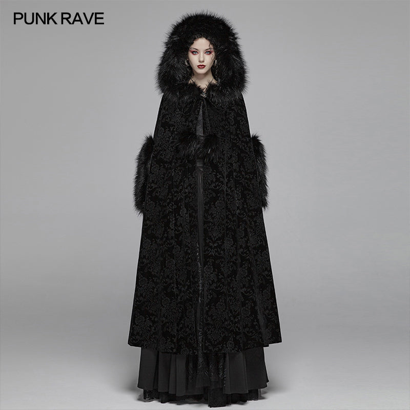 WY-1038 Gothic Winter Gorgeous Hooded Cloak For Women