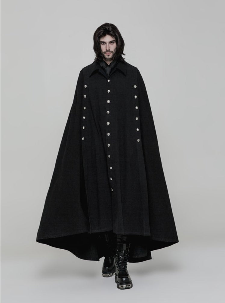 WY-878 Handsome Long Irregular Uniform Gothic Cloak With Sleeve Slit On Front