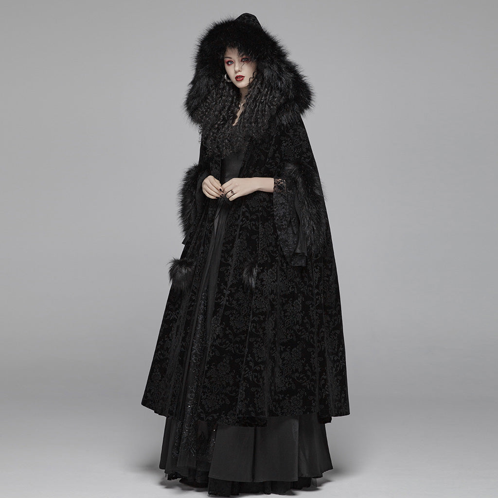 WY-1038 Gothic Winter Gorgeous Hooded Cloak For Women