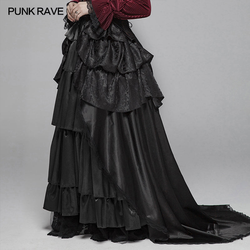 WQ-407 Gothic Women Palace Floor-length Split Skirt