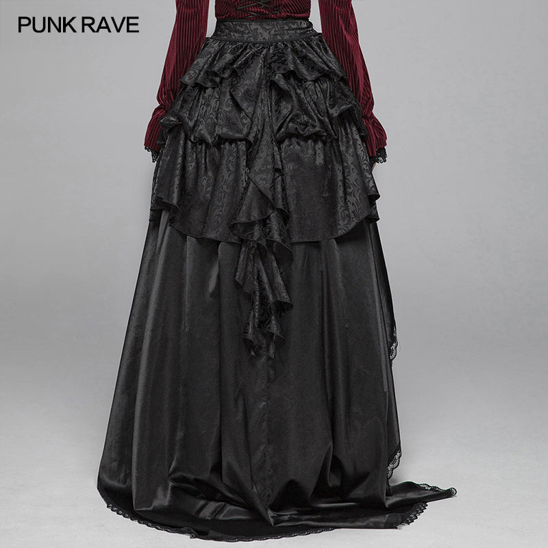 WQ-407 Gothic Women Palace Floor-length Split Skirt