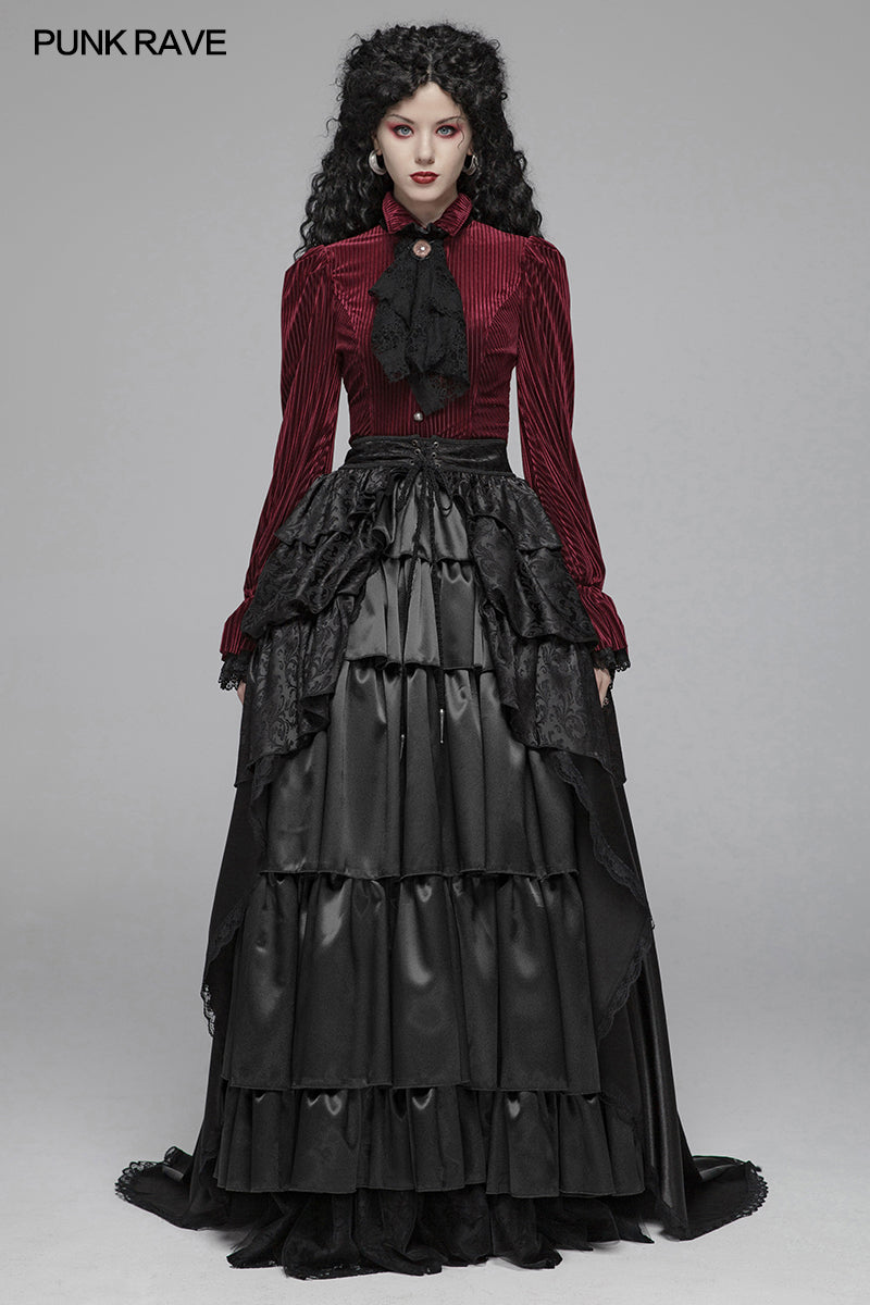 WQ-407 Gothic Women Palace Floor-length Split Skirt