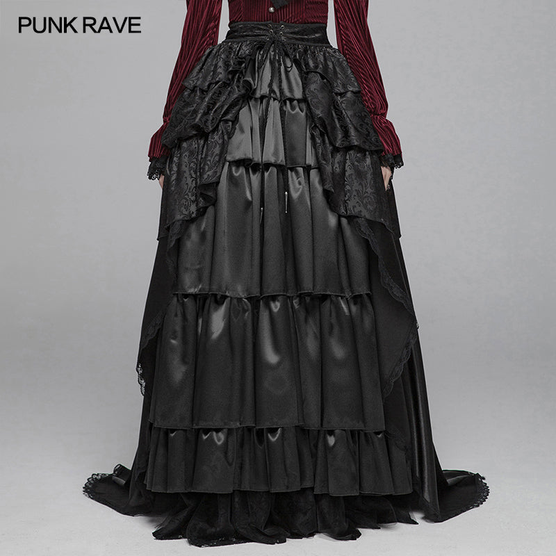 WQ-407 Gothic Women Palace Floor-length Split Skirt